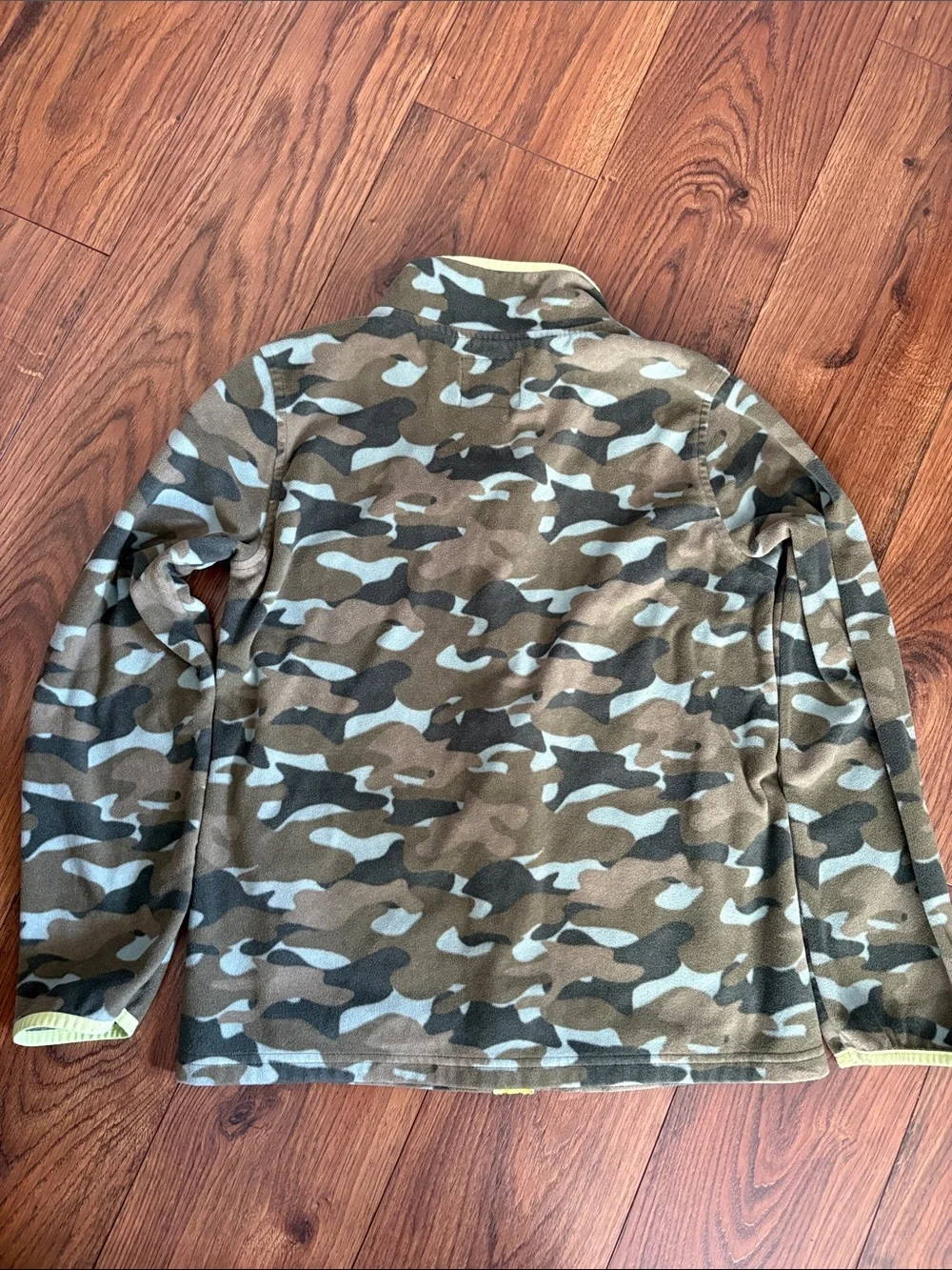 OshKosh B'gosh Olive/Green Camouflage Fleece Jacket with Lime Trim